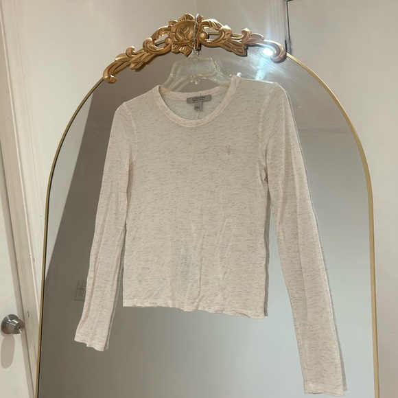 All Saints Tops - All Saints Heather Cream Long Sleeve Top